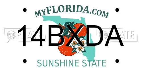 14BXDA Florida License Plate