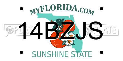 14BZJS Florida License Plate