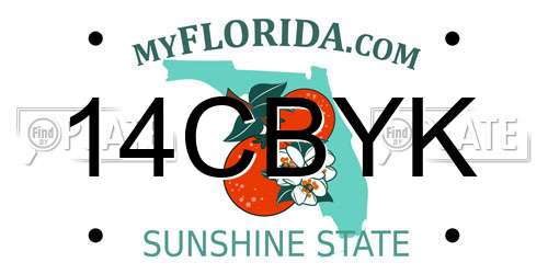 14CBYK Florida License Plate