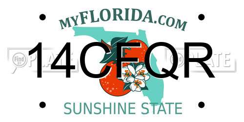 14CFQR Florida License Plate