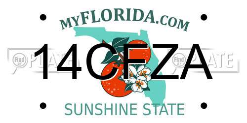 14CFZA Florida License Plate