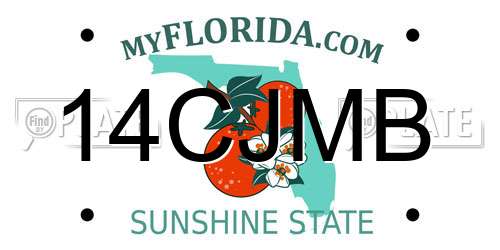 14CJMB Florida License Plate
