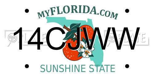 14CJWW Florida License Plate