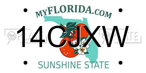 14CJXW Florida License Plate
