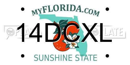 14DCXL Florida License Plate