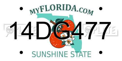 14DG477 Florida License Plate