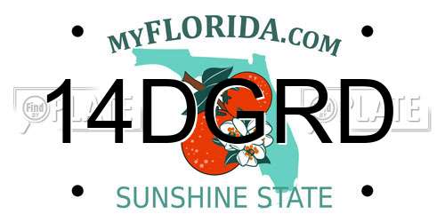 14DGRD Florida License Plate