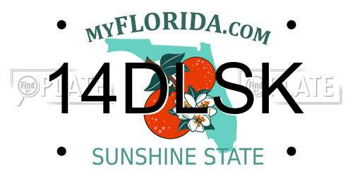 14DLSK Florida License Plate