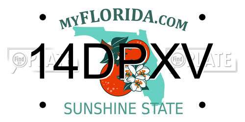 14DPXV Florida License Plate