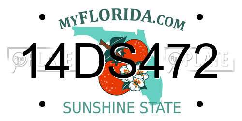 14DS472 Florida License Plate