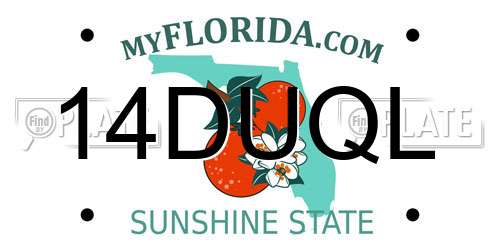 14DUQL Florida License Plate
