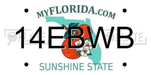 14EBWB Florida License Plate