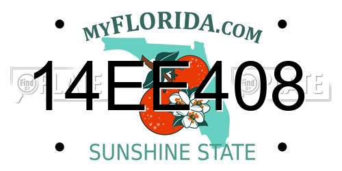 14EE408 Florida License Plate