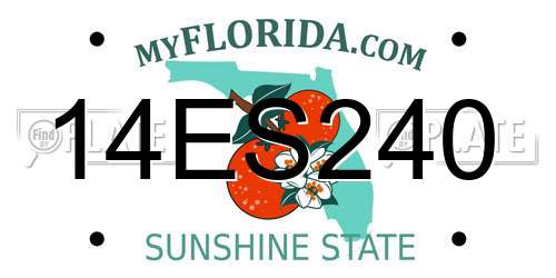 14ES240 Florida License Plate