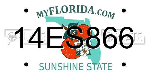 14ES866 Florida License Plate