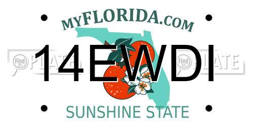 14EWDI Florida License Plate