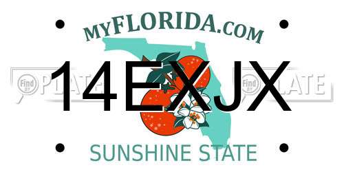 14EXJX Florida License Plate