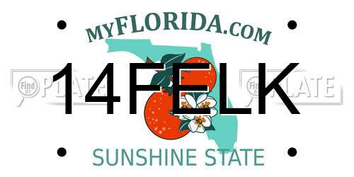 14FELK Florida License Plate