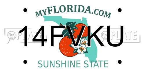 14FVKU Florida License Plate