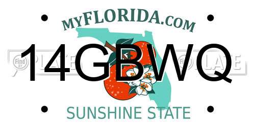 14GBWQ Florida License Plate