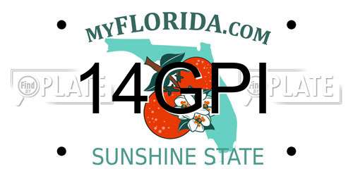 14GPI Florida License Plate
