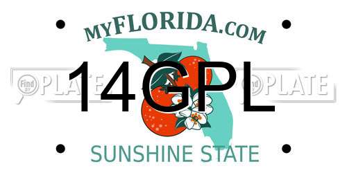14GPL Florida License Plate
