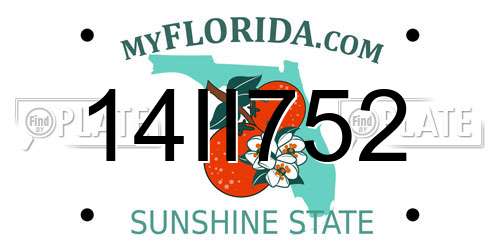 14II752 Florida License Plate