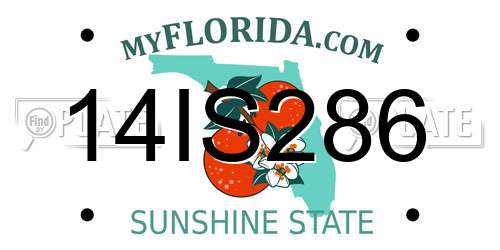 14IS286 Florida License Plate