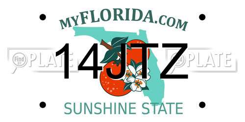 14JTZ Florida License Plate