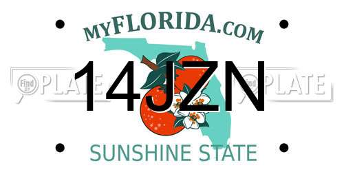 14JZN Florida License Plate