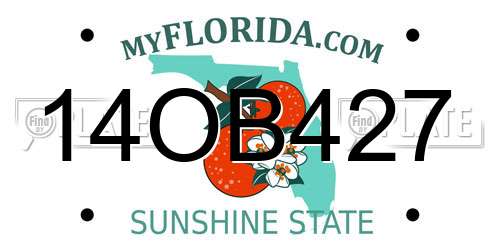 14OB427 Florida License Plate