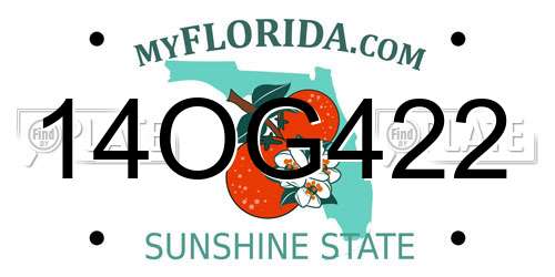 14OG422 Florida License Plate