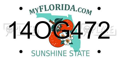 14OG472 Florida License Plate