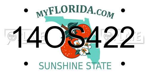 14OS422 Florida License Plate