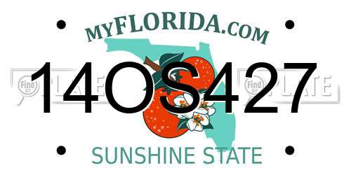 14OS427 Florida License Plate