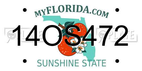 14OS472 Florida License Plate