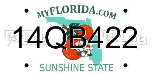 14QB422 Florida License Plate