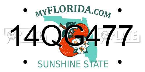 14QG477 Florida License Plate