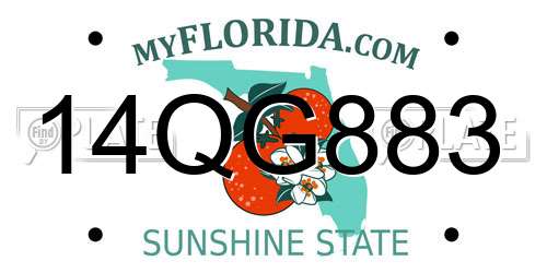 14QG883 Florida License Plate