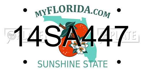 14SA447 Florida License Plate