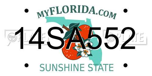 14SA552 Florida License Plate