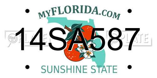 14SA587 Florida License Plate