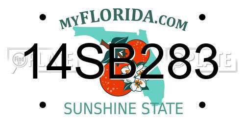 14SB283 Florida License Plate