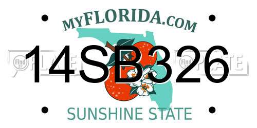 14SB326 Florida License Plate