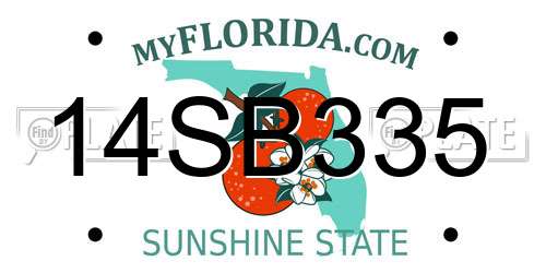 14SB335 Florida License Plate