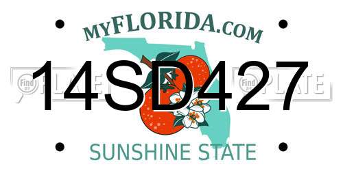 14SD427 Florida License Plate