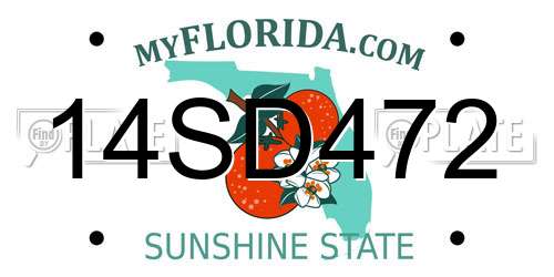 14SD472 Florida License Plate