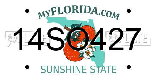 14SO427 Florida License Plate
