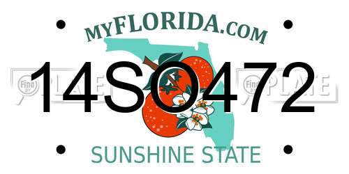 14SO472 Florida License Plate