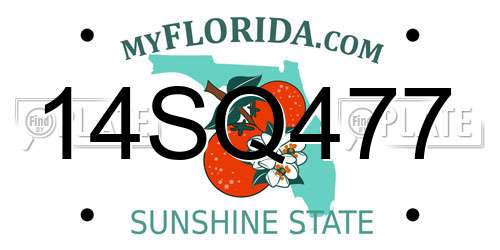 14SQ477 Florida License Plate